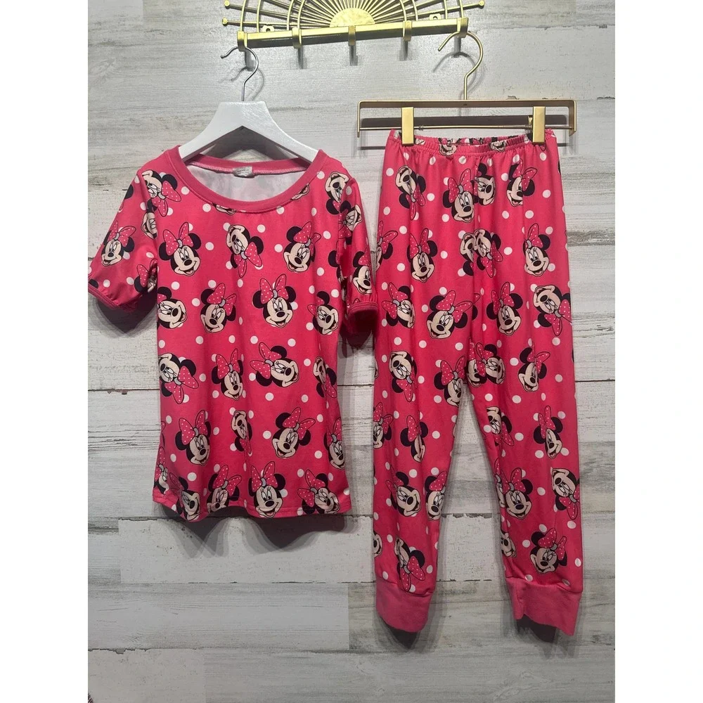 Girls 7-8 Pink Minnie Mouse‎ Polka Dot Set